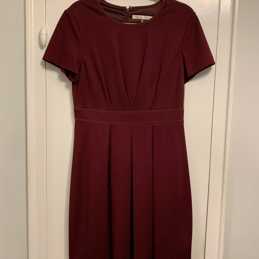 Trina Turk Plum Fit to Flare Dress Sz 12